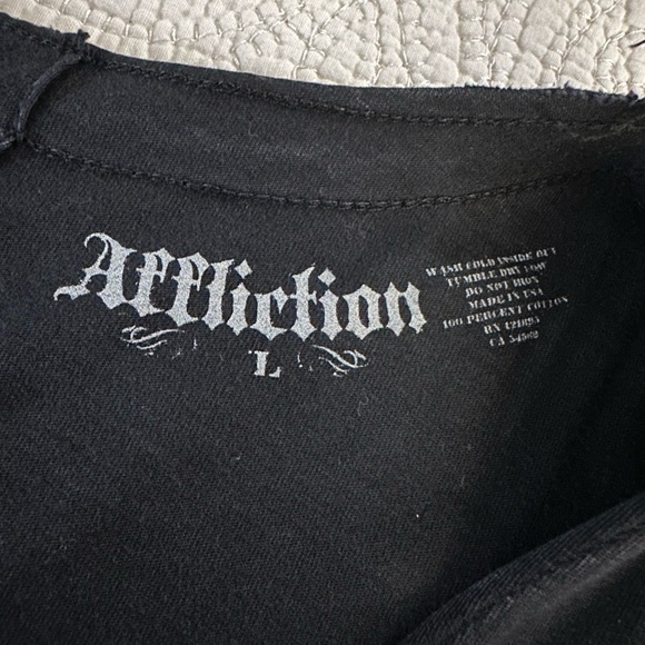 Affliction black tunic with studs and grommets size L - Picture 2 of 9